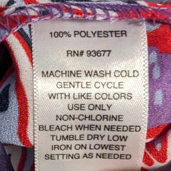 LIZ CLAIBORNE women's blouse purple blue red pattern size Small  W-139 - Picture 6 of 6